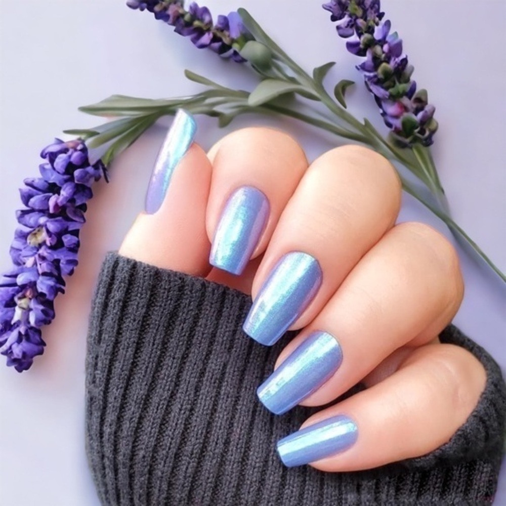 Color Street “Strobe Lights” a blue to purple color shift, shimmer finish